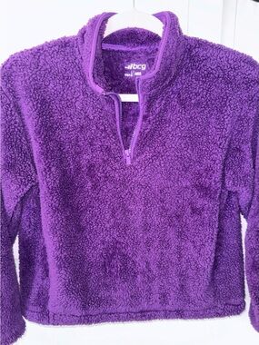 bcg Plush Purple Sherpa Quarter-Zip Pullover